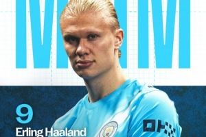  2进球+2过人成功，哈兰德当选曼城3-1伯恩茅斯一役队内最佳