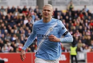  双响！英超官方：哈兰德当选曼城3-1伯恩茅斯一役全场最佳球员