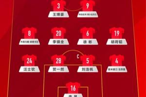  U22国足vs韩国官方阵型：442，汪士钦左后卫，拜合拉木中锋